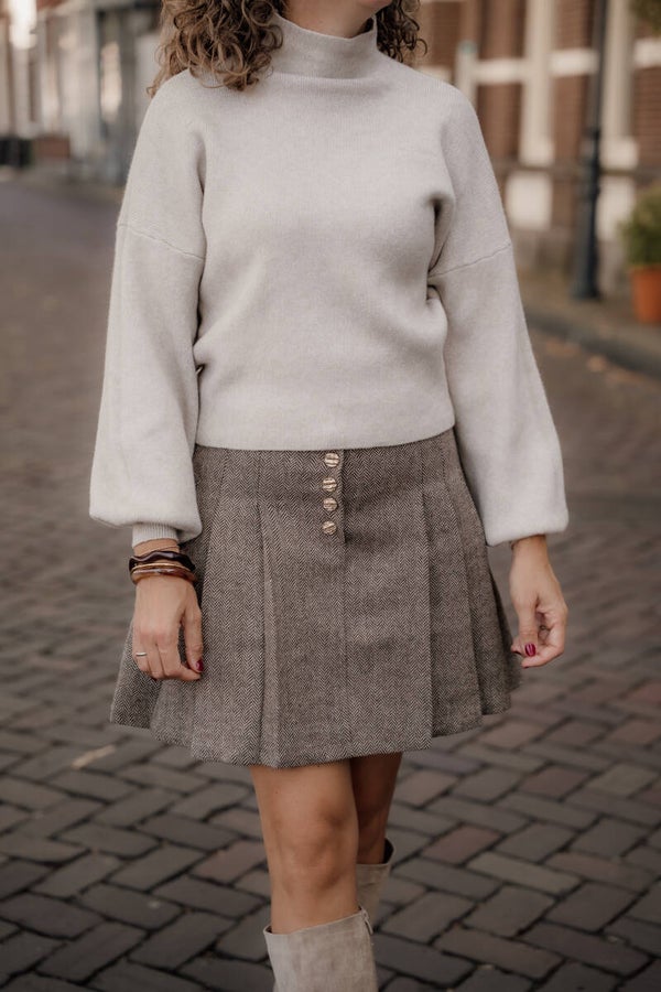 La Flor trui met col beige