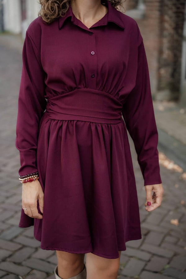 Azzurro jurk kraag - bordeaux