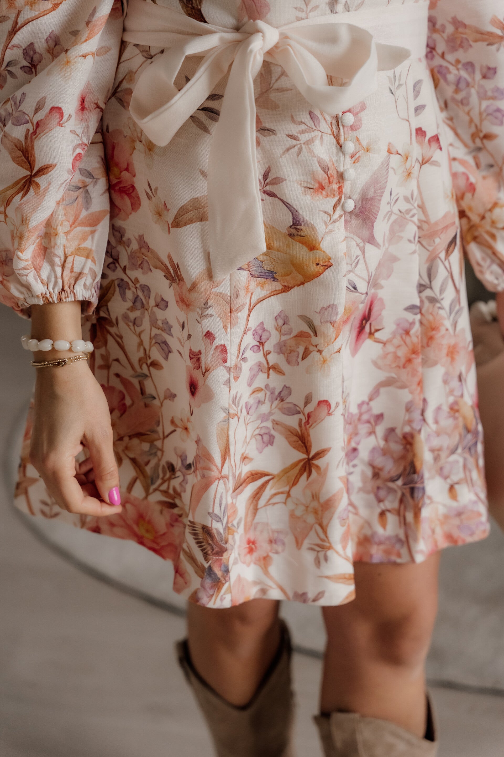 La Flor kralenarmband beige