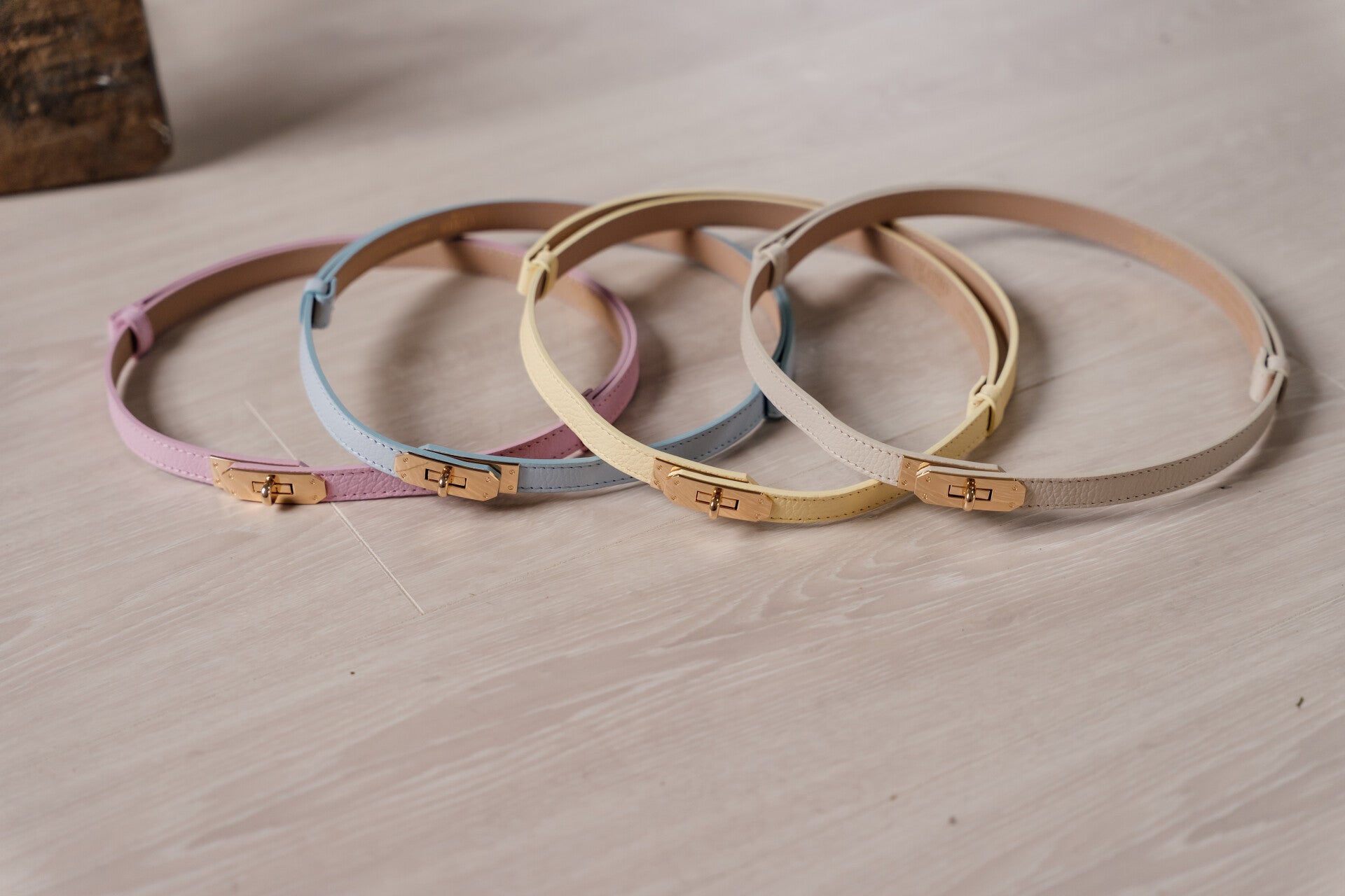 La Flor leren riem Garcia - roze