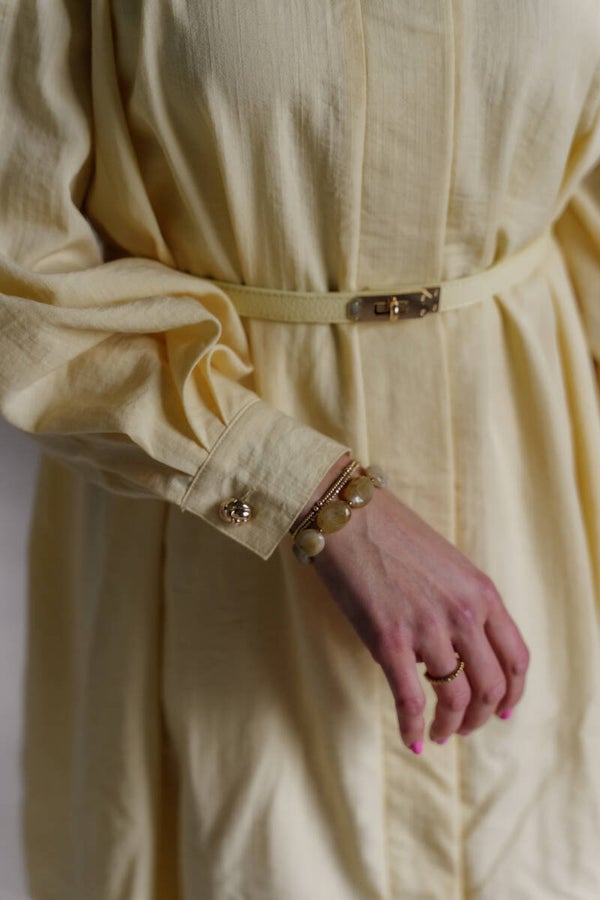 La Flor leren riem Garcia - butter yellow