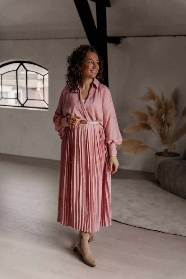 La Flor maxi jurk lichtroze