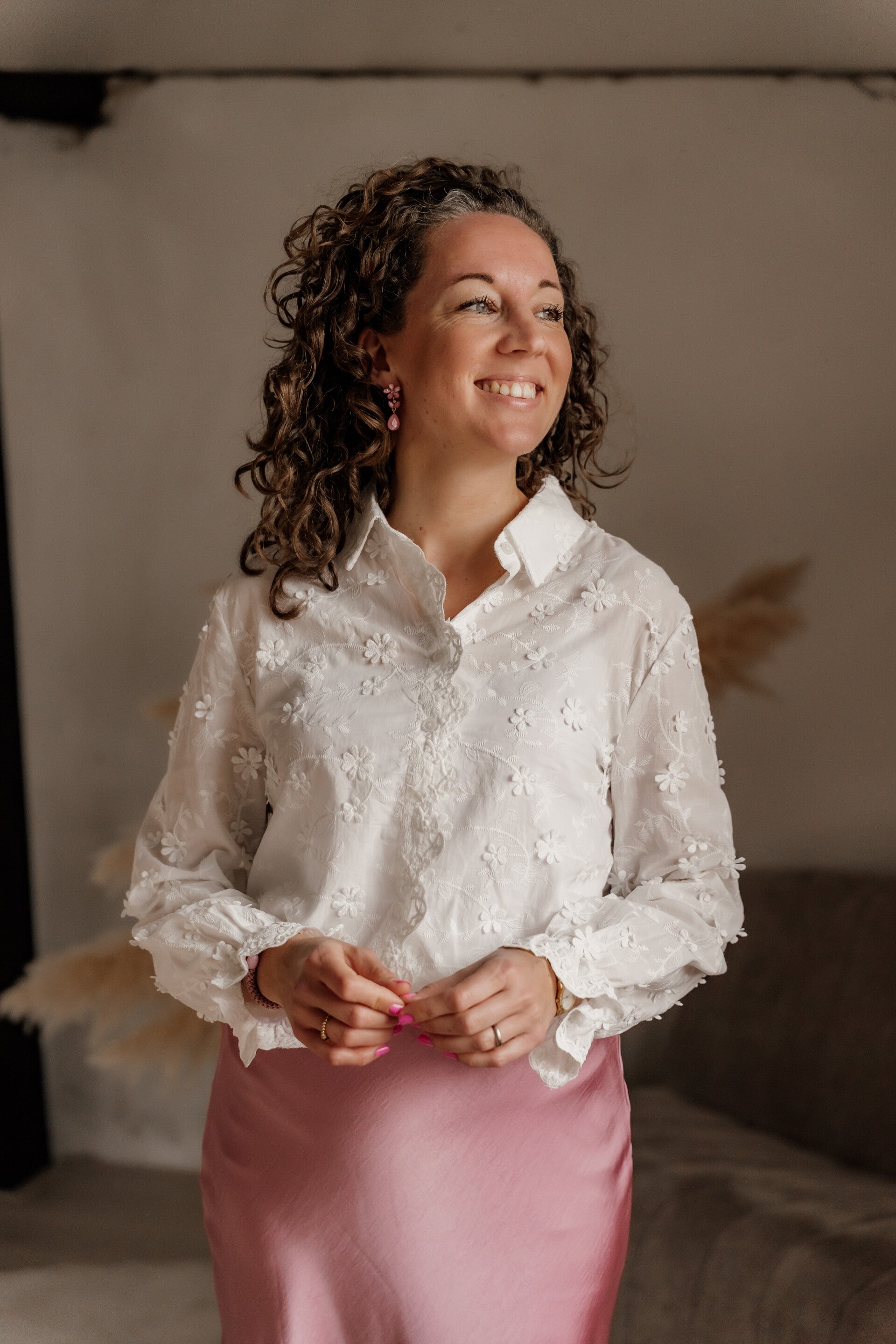 La Flor blouse bloemetjes - wit