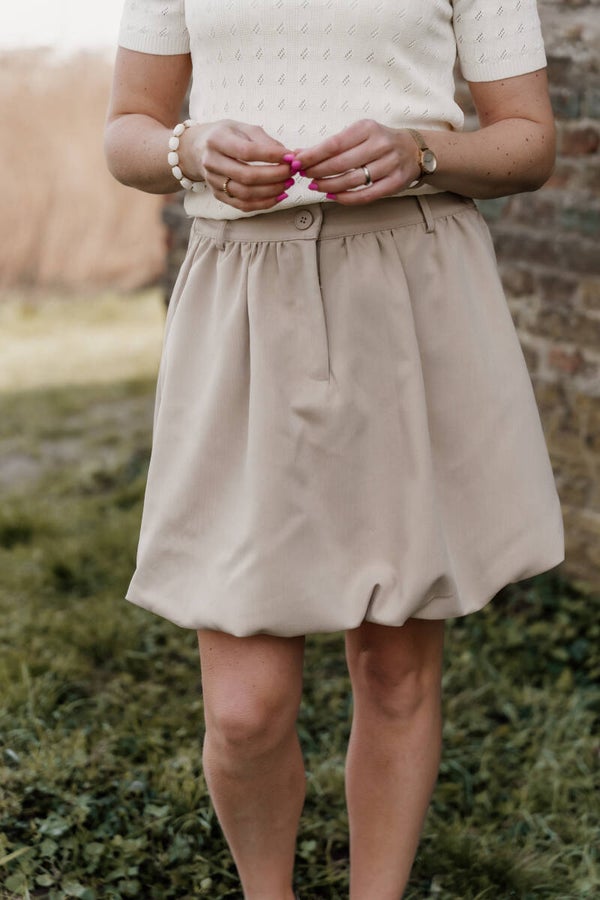 Azzurro ballonrokje - beige