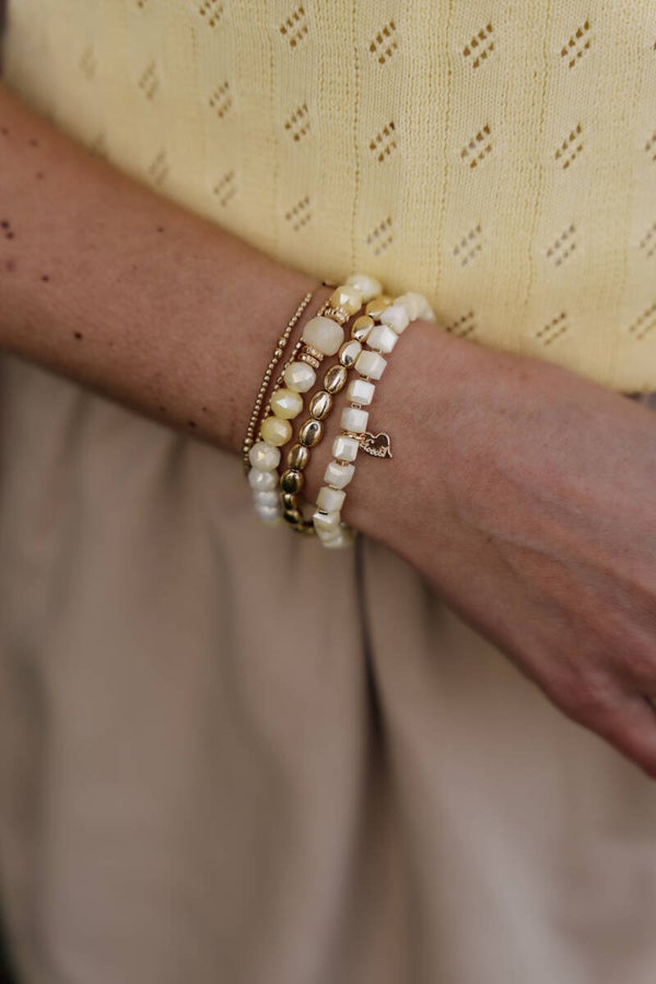 La Flor set armbanden - lichtgeel