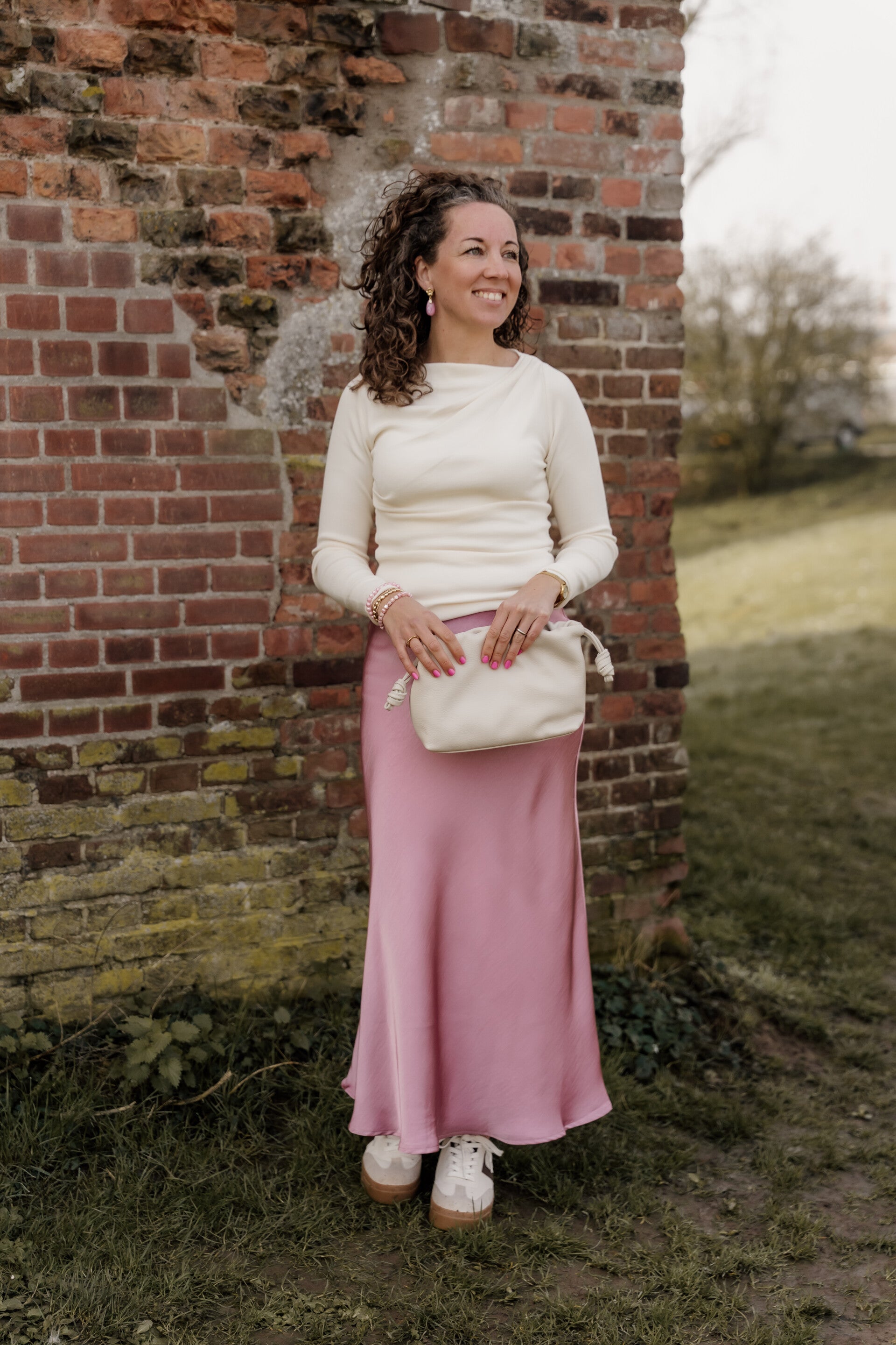 Azzurro satijnen rok - oud roze