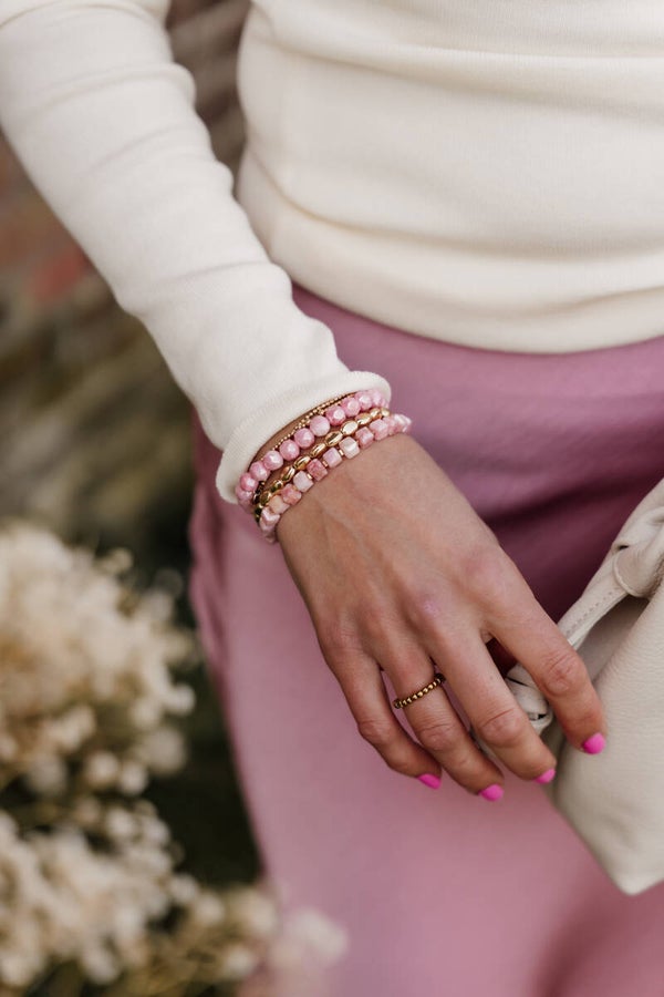 La Flor set armbanden - lichtroze