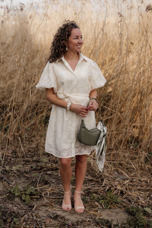 La Flor blousejurk bloemenprint beige