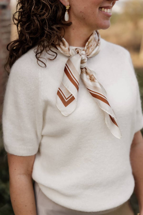 La Flor sjaal print camel