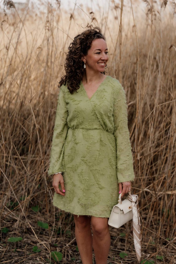 Azzurro feather jurk - groen