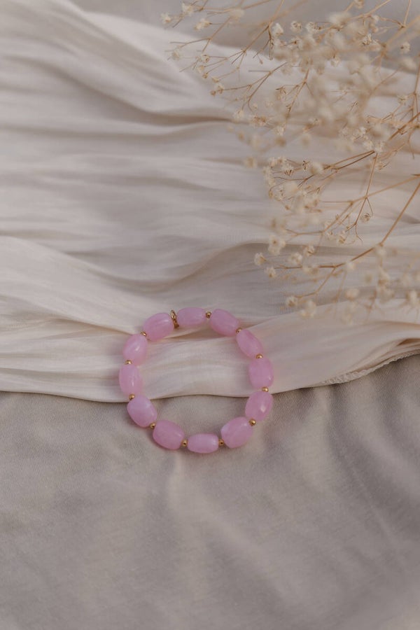 La Flor kralenarmband lichtroze