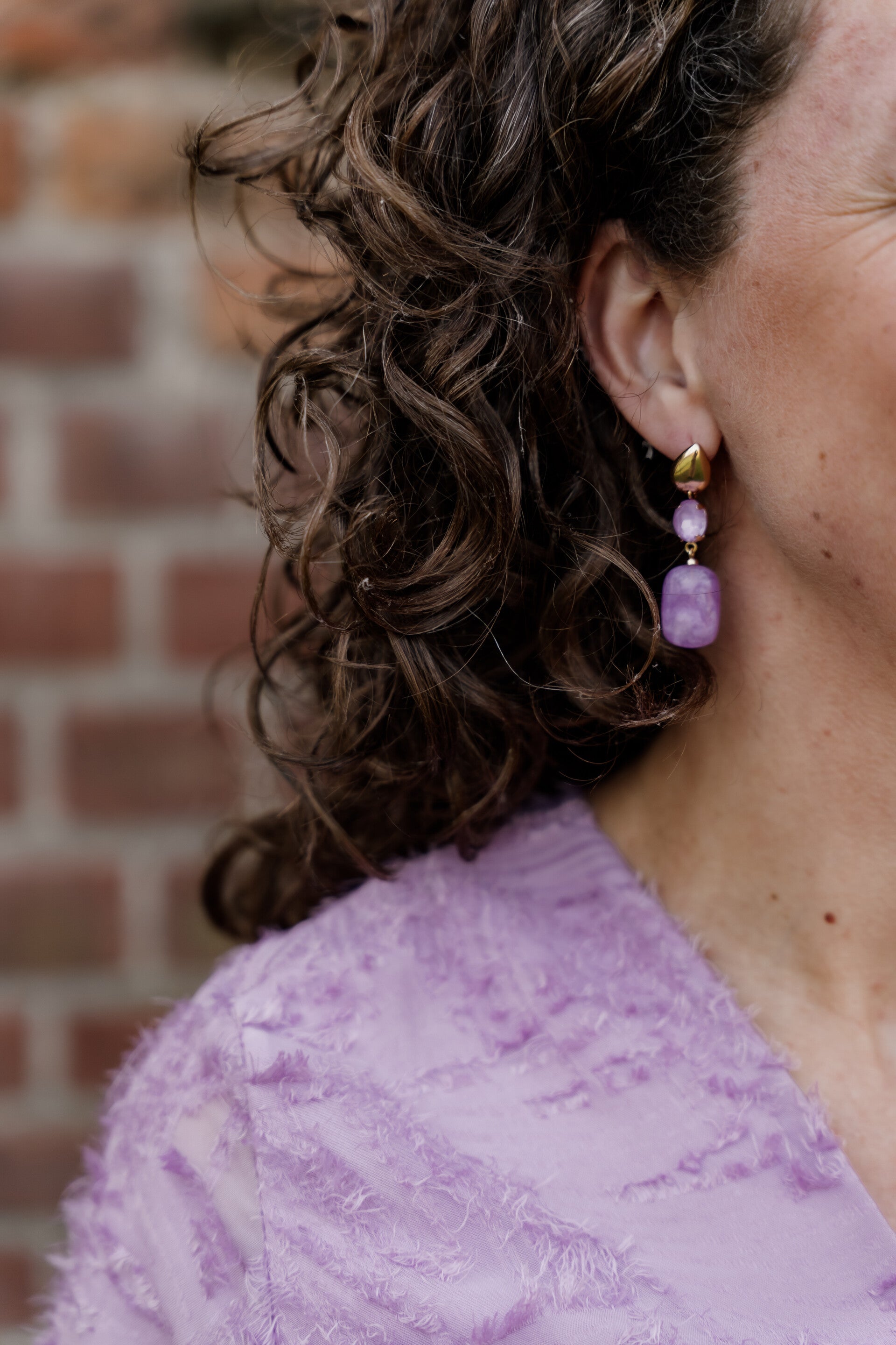 La Flor oorbellen hangers lila