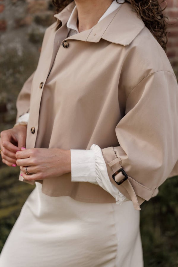 La Flor kort trenchcoat jasje