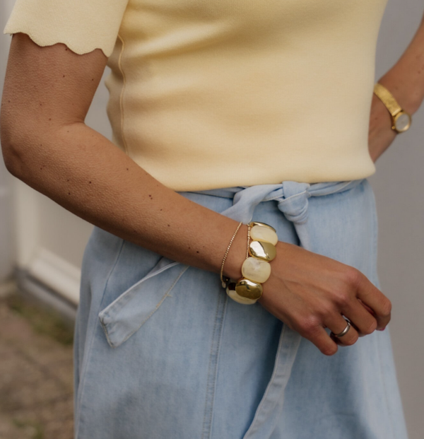 La Flor statement armband lichtgeel-goud