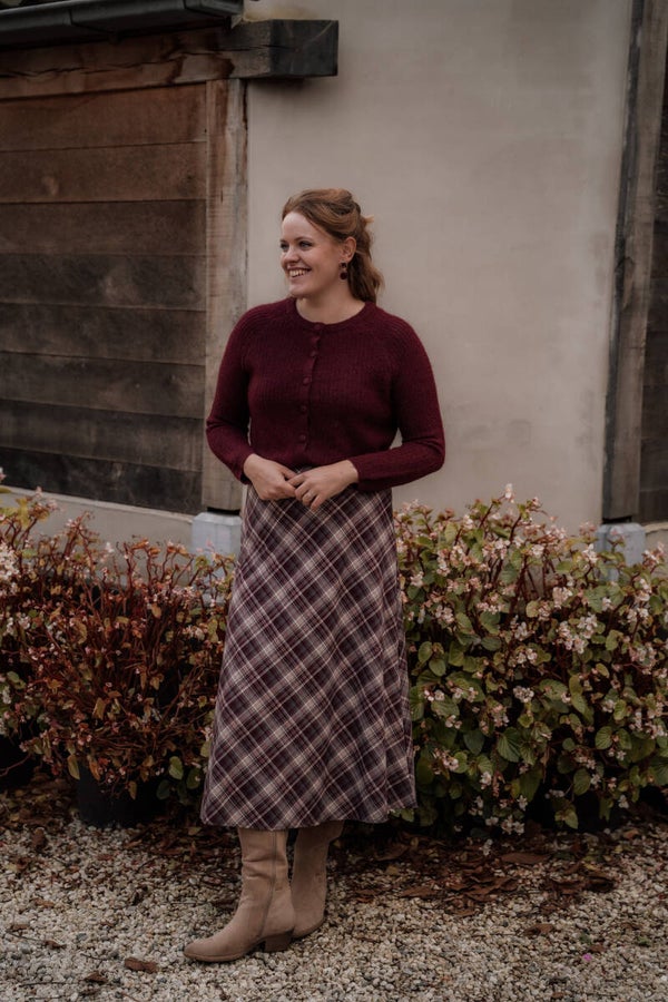 Azzurro ruit rok bordeaux