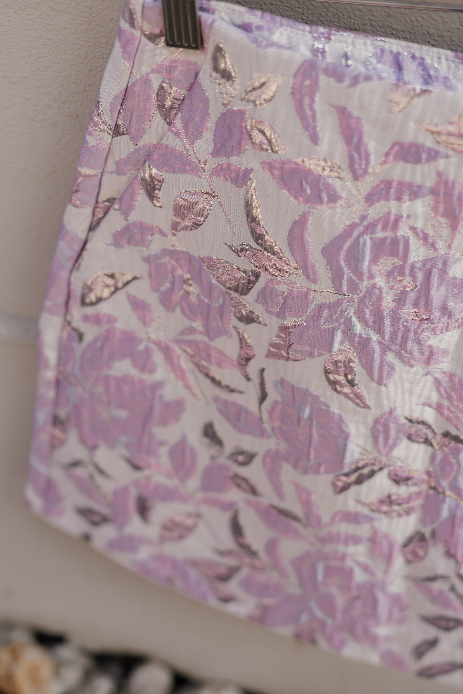 La Flor kort rokje bloemenprint lila