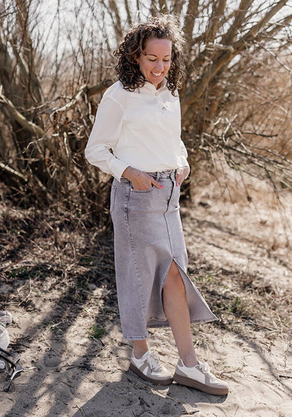 La Flor blouse basic gouden knopen - wit