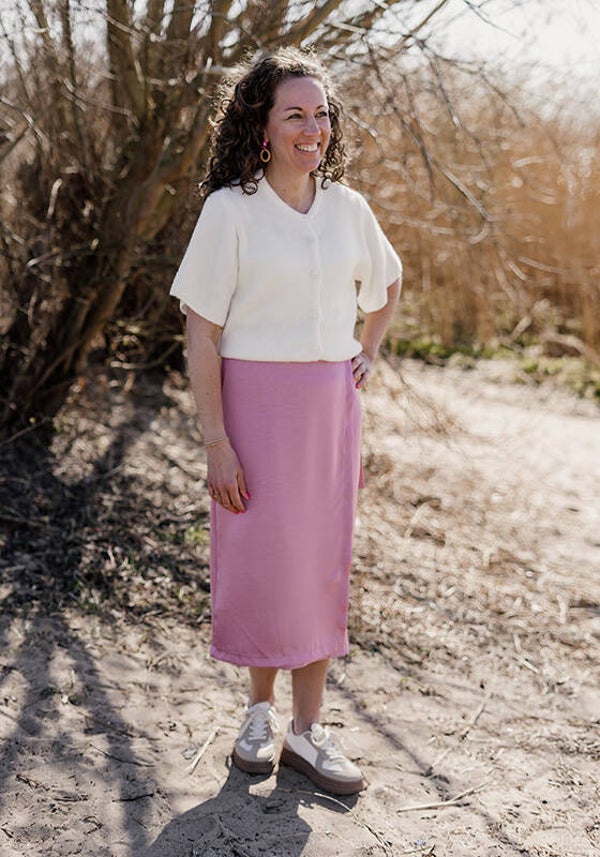 Amélie & Amélie satijn rok - roze