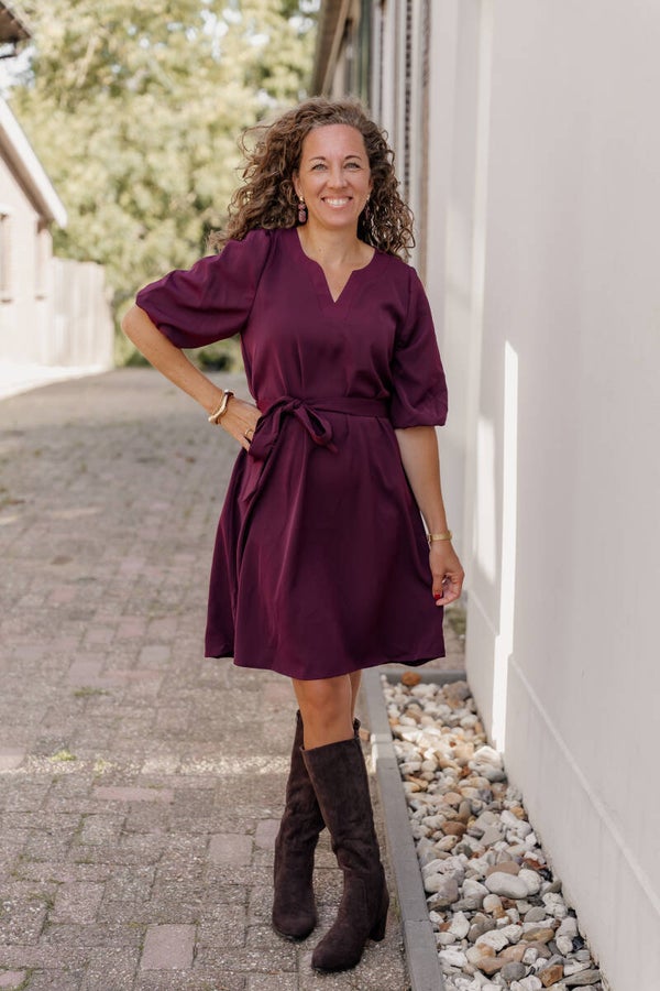 Azzurro jurk ceintuur - bordeaux