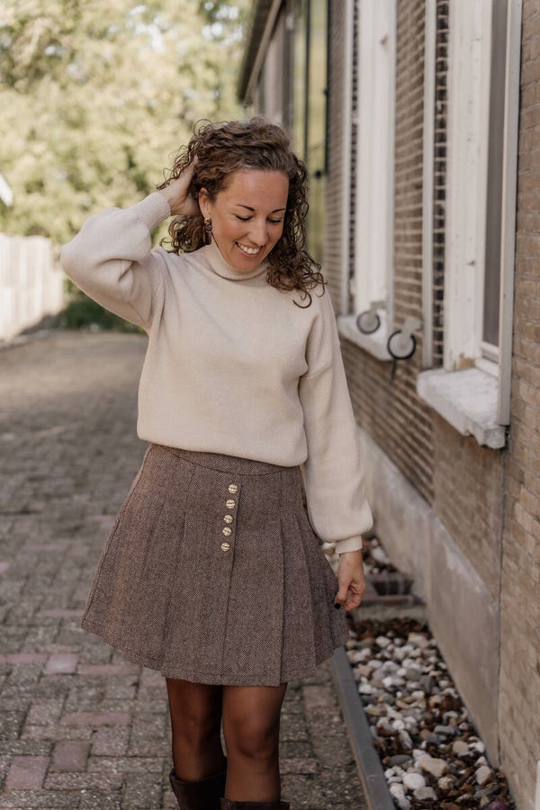 La Flor trui met col beige