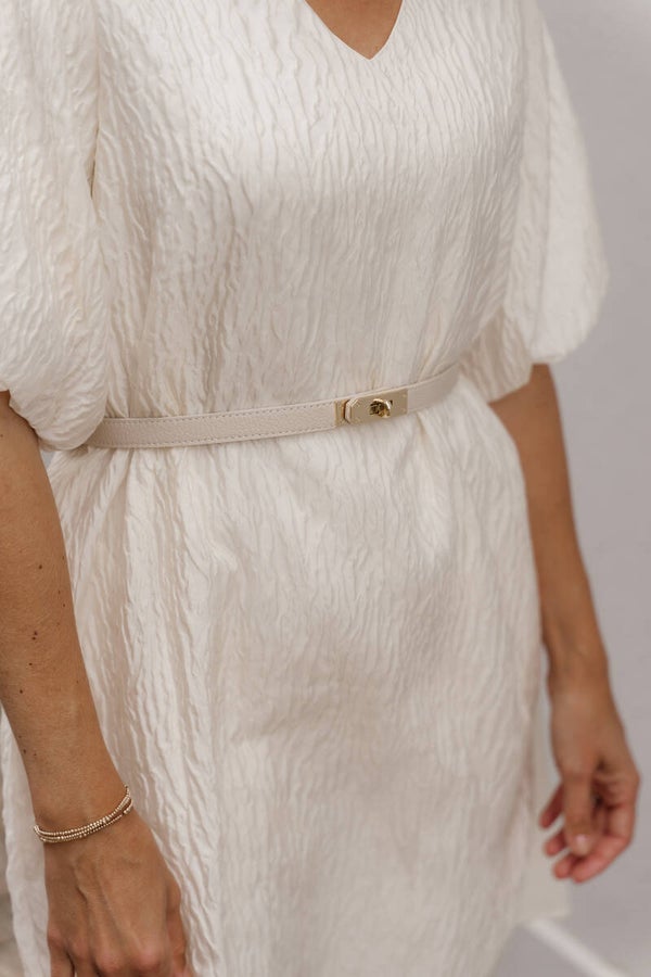 La Flor leren riem Garcia - beige