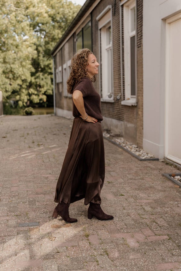 La Flor rok satijn - bordeaux