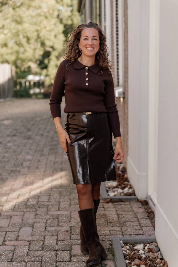 La Flor polo top - choco