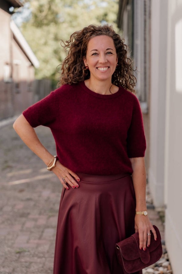 La Flor trui alpaca - bordeaux