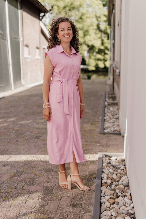 Azzurro maxi jurk - lichtroze