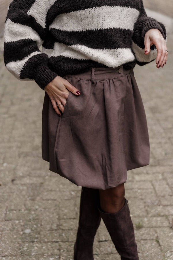 Azzurro ballonrokje bruin/taupe