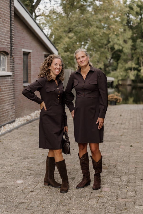 Triple Nine - travel jurk Melin donkerbruin