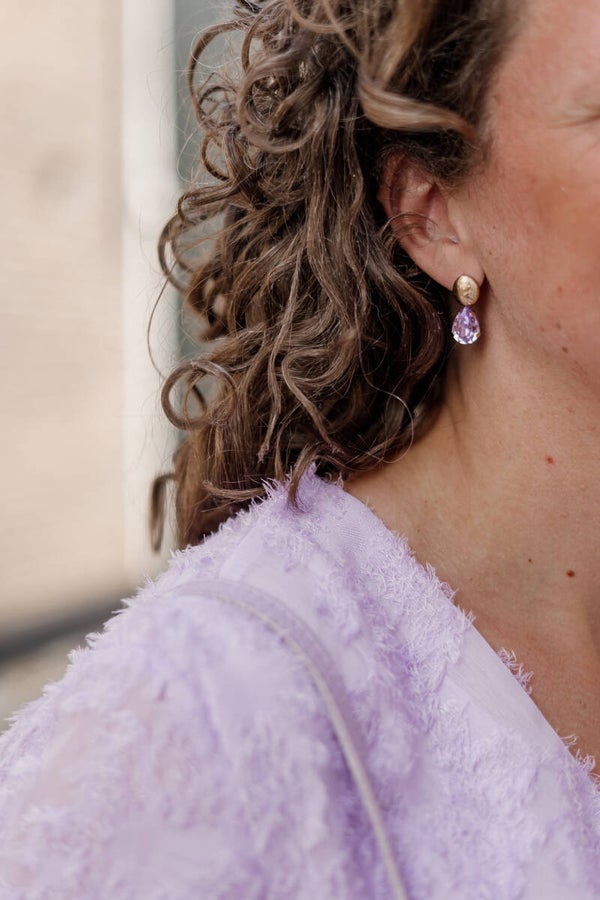 La Flor oorbellen kristal - paars