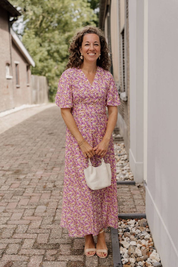 Azzurro maxi jurk print - lila