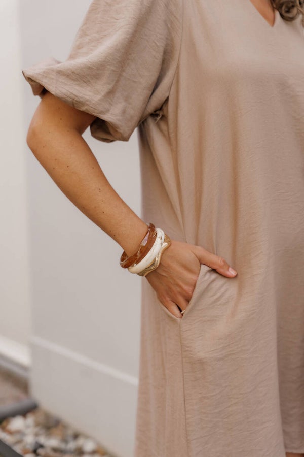 La Flor statement armband smal - bruin