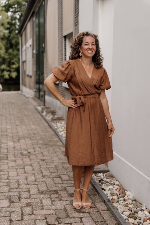 La Flor jurk - bruin