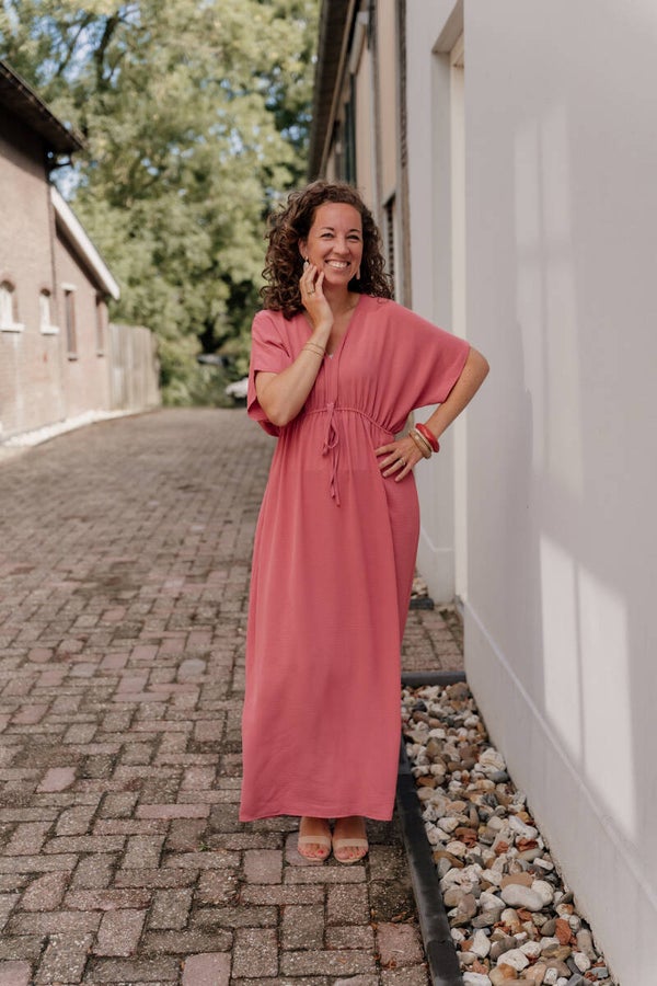 Azzurro basic maxi jurk - oudroze