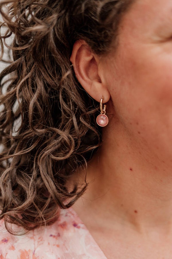 La Flor oorbellen hangers - licht roze