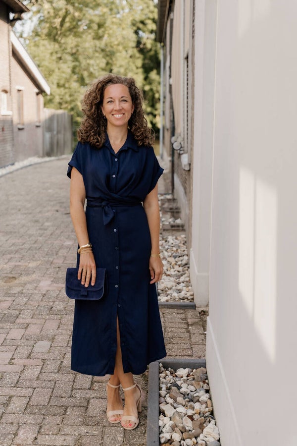 Azzurro jurk donkerblauw