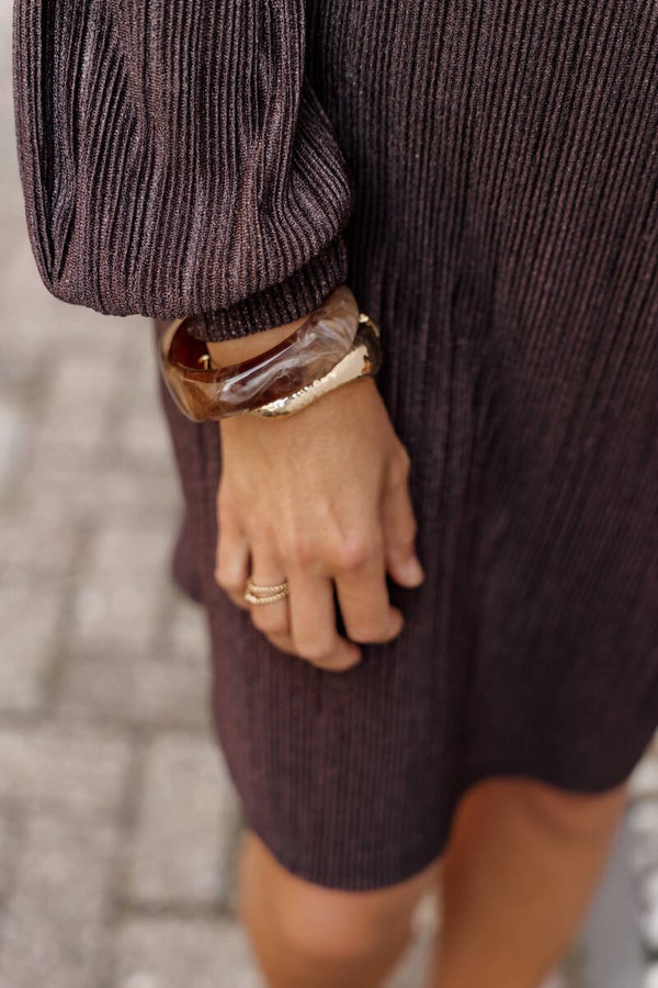 La Flor statement armband - bruin