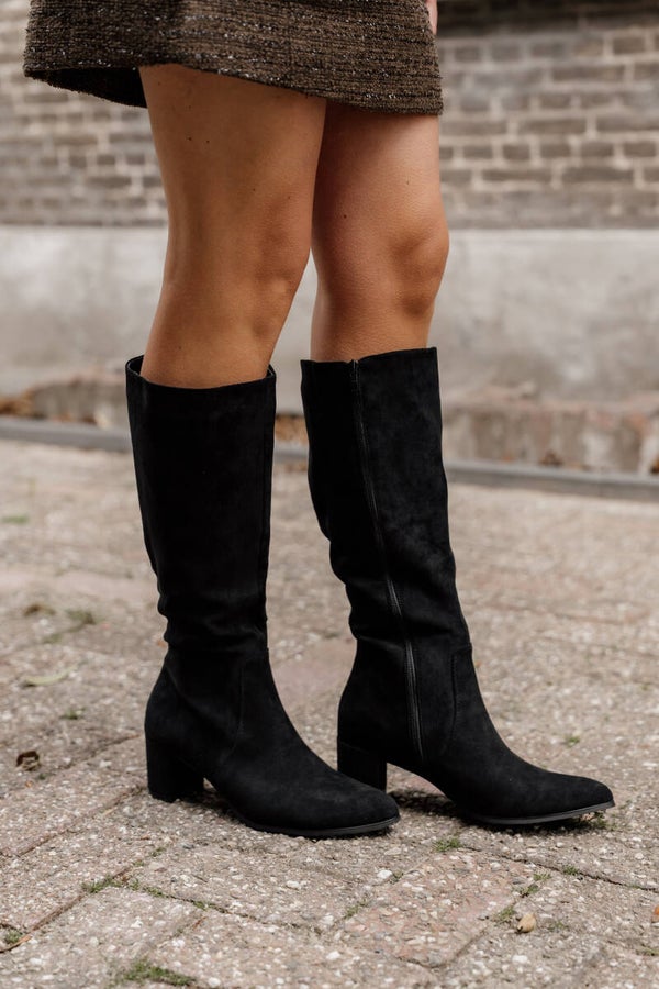 La Flor suède laarzen zwart