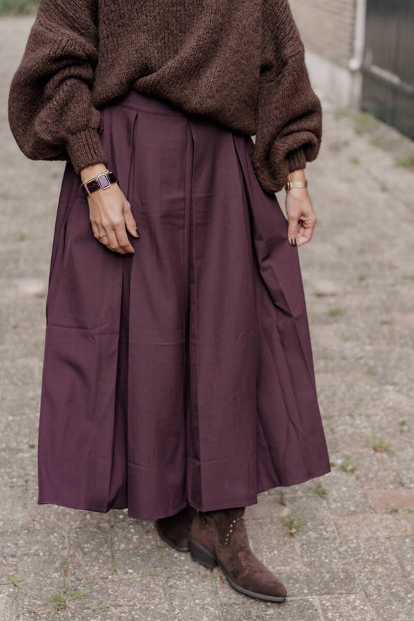 La Flor midi rok - burgundy