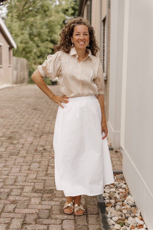 La Flor midi rok - wit