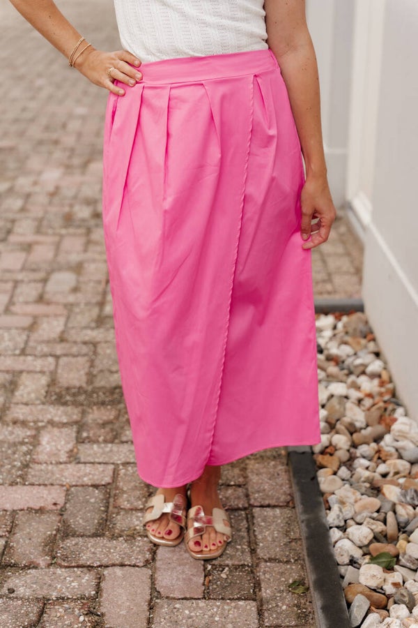 Azzurro midi rok split - roze