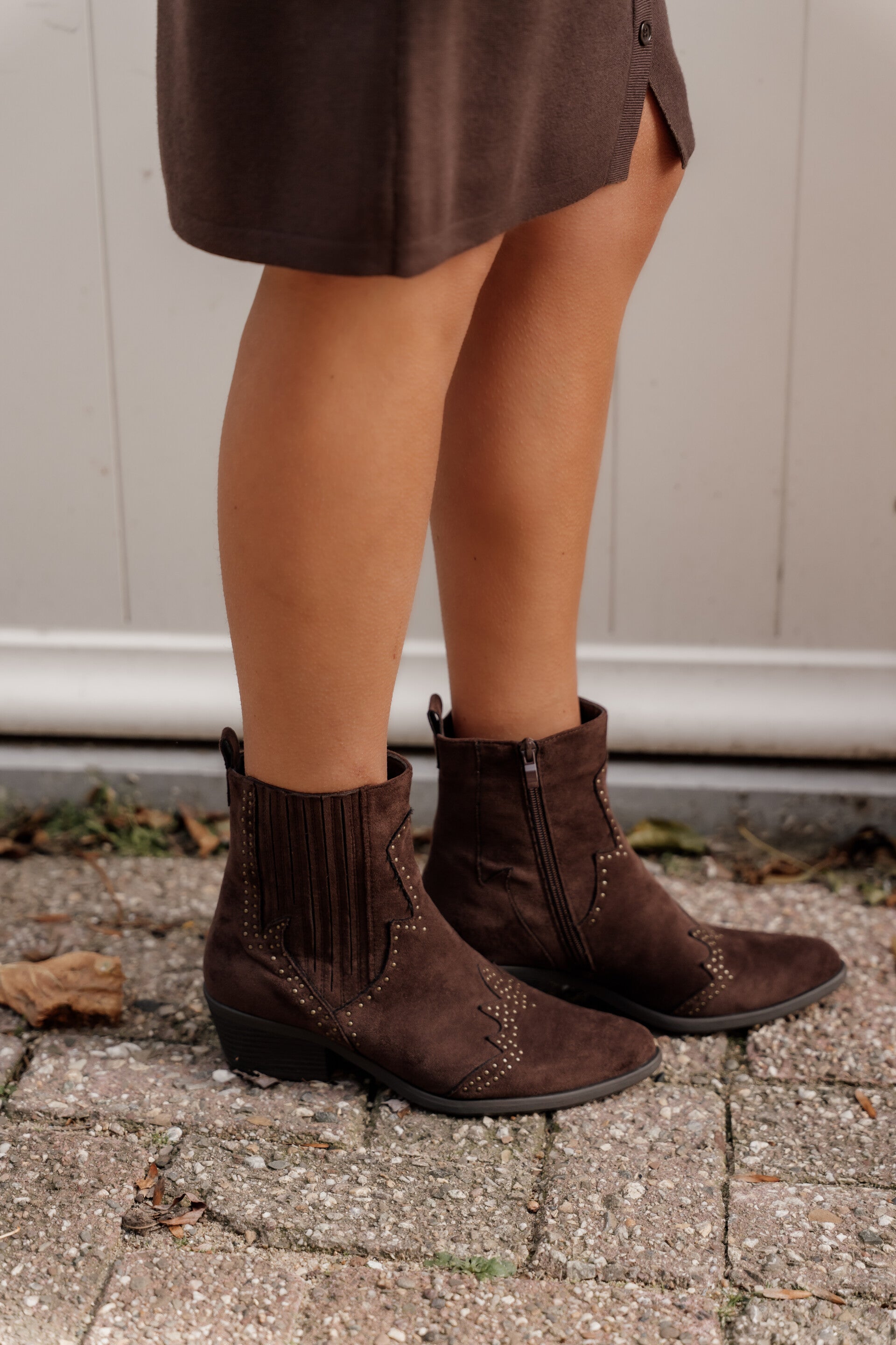 La Flor korte laarzen suède bruin