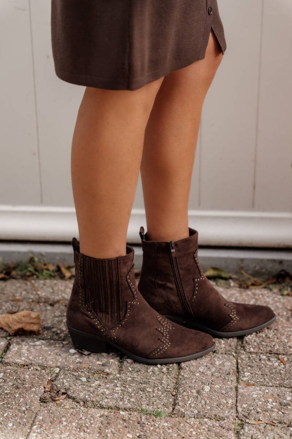 La Flor korte laarzen suède bruin