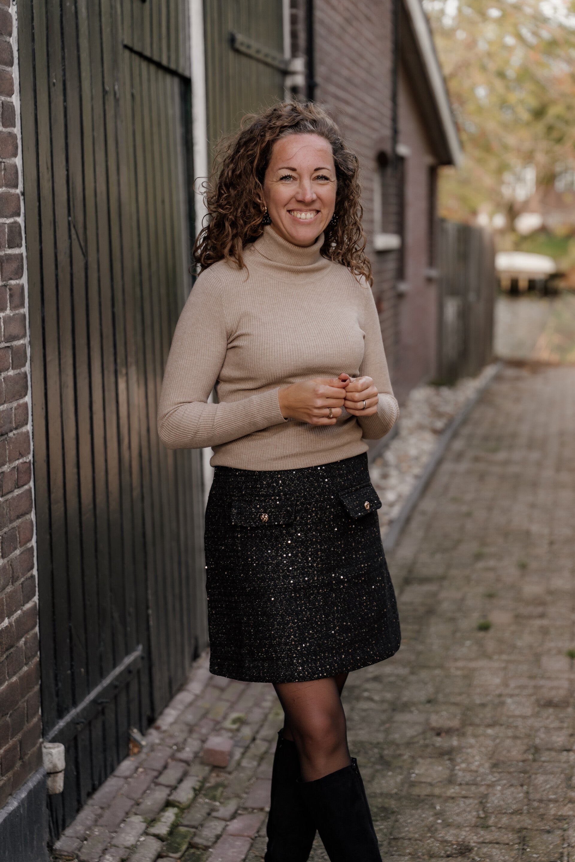 La Flor top col beige