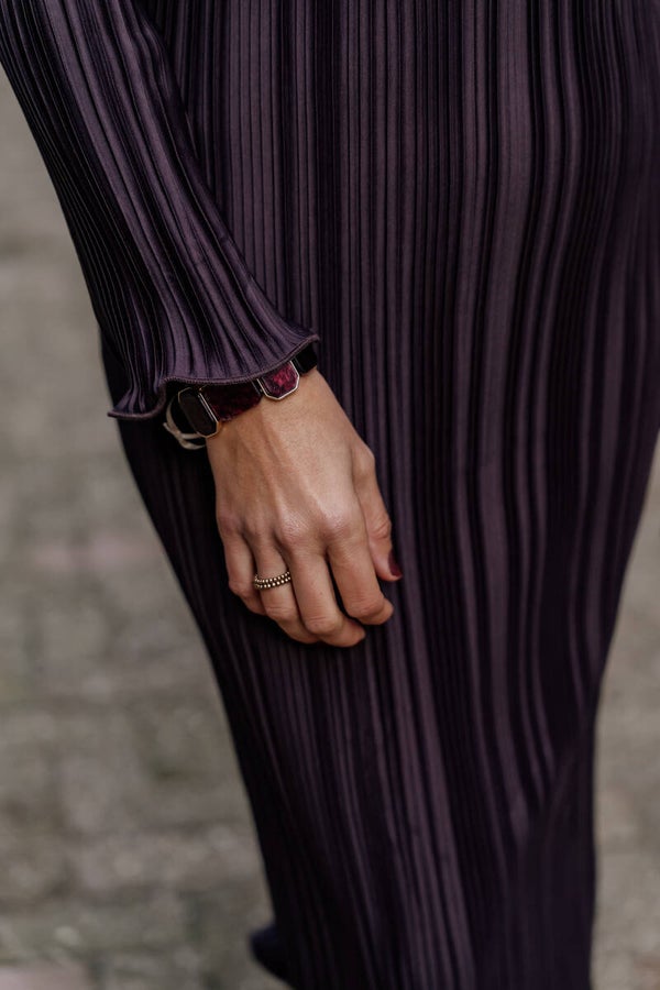 La Flor statement armband paars/burgundy