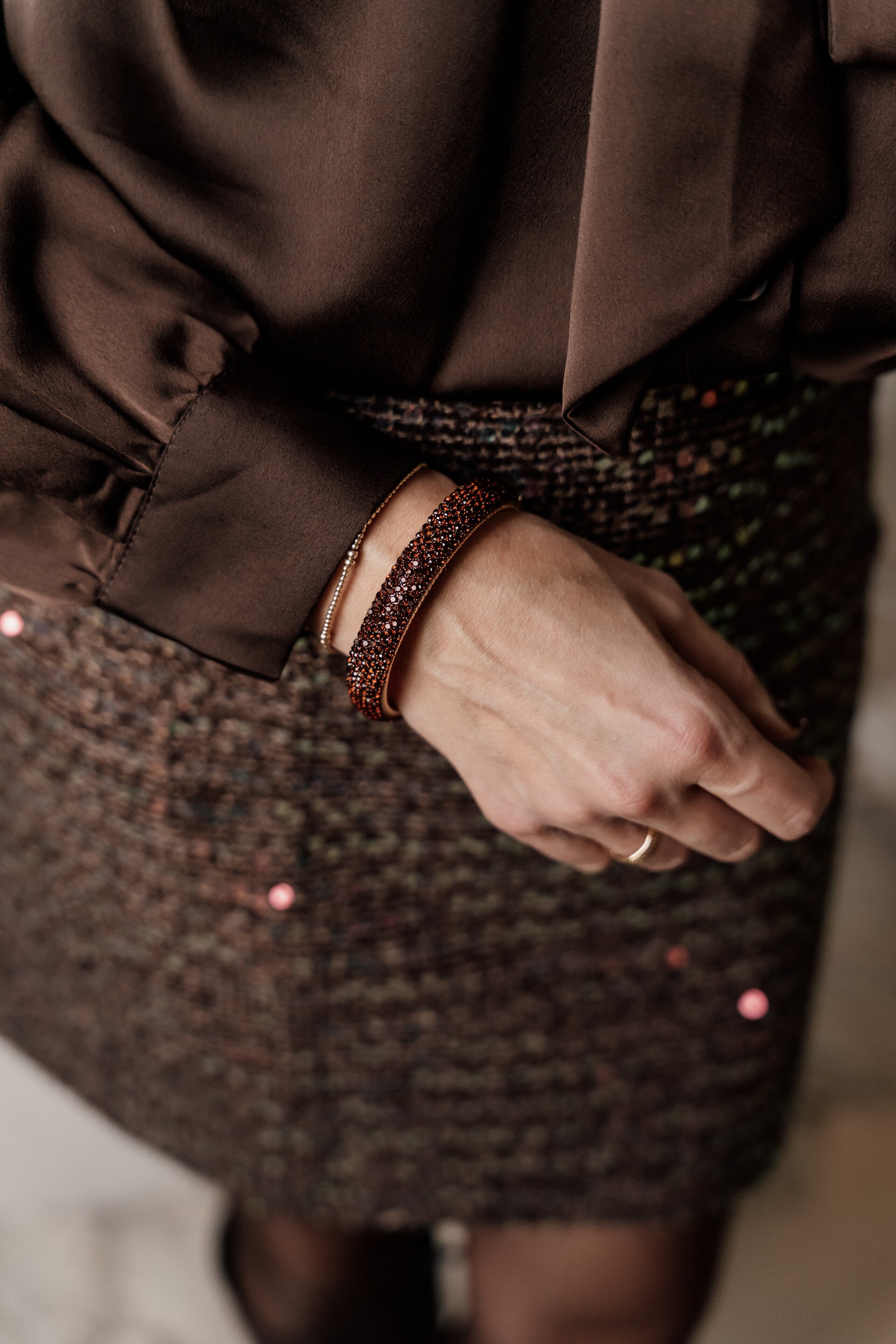 La Flor statement armband glitter goud