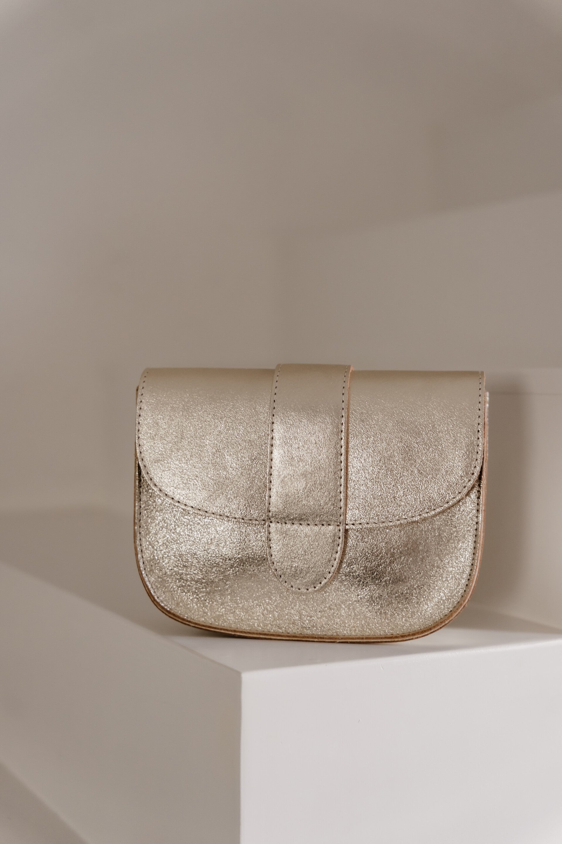 La Flor Tas Maan Leer - Goud