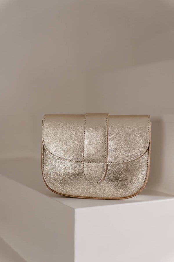 La Flor Tas Maan Leer - Goud